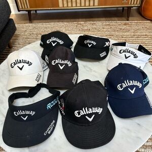 Bundle of Preowned Callaway Golf Hat Bundle - White, Black, Navy